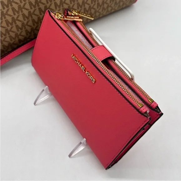 Michael Kors MK Jet Set Travel Medium Duffle Satchel Bag & Double Zip Wallet - Picture 9 of 14